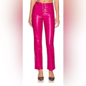 NWT Good American Better than Leather Love Potion Pink Vegan Leather Pant Size 6
